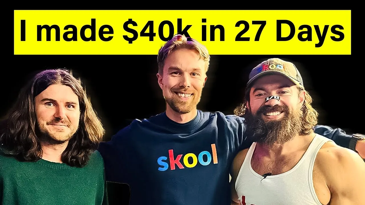 Max Perzon YouTube video thumbnail about winning the Skool Games competition, validating his expertise in building and scaling Skool communities