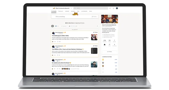 Skool Community (deutsch) course content preview and curriculum highlights