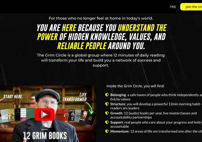 Krest Grim personal website homepage showing professional background and services