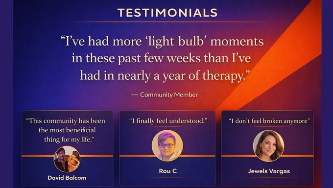 NeuroSpicy Community member testimonials including quotes about light bulb moments and feeling understood for the first time