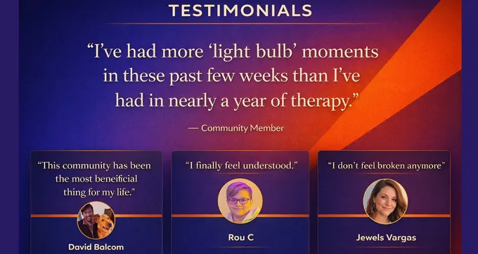 NeuroSpicy Community member testimonials including quotes about light bulb moments and feeling understood for the first time