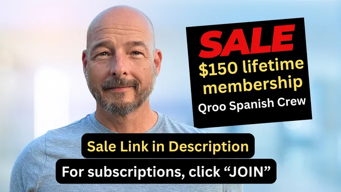 Qroo Paul Kurtzweil promoting the Qroo Spanish Crew lifetime membership at 150 dollars with subscription options