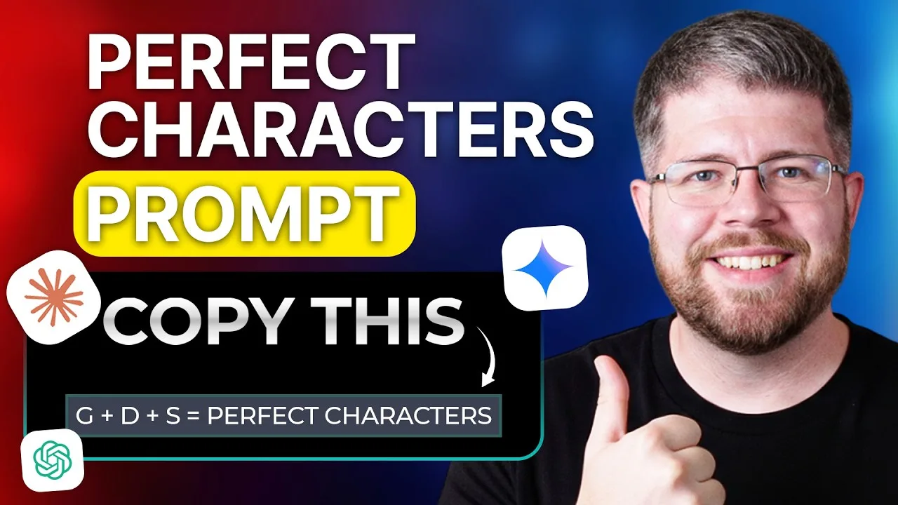 Jason Hamilton YouTube video thumbnail on using AI to create story characters, from The Nerdy Novelist channel that grew to 56,000 subscribers